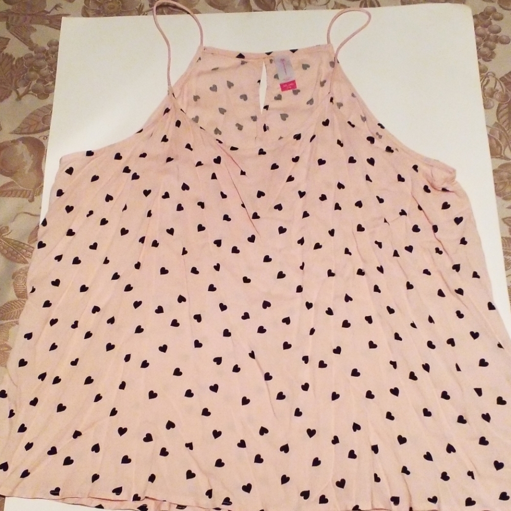 No Boundaries pink black heart tank